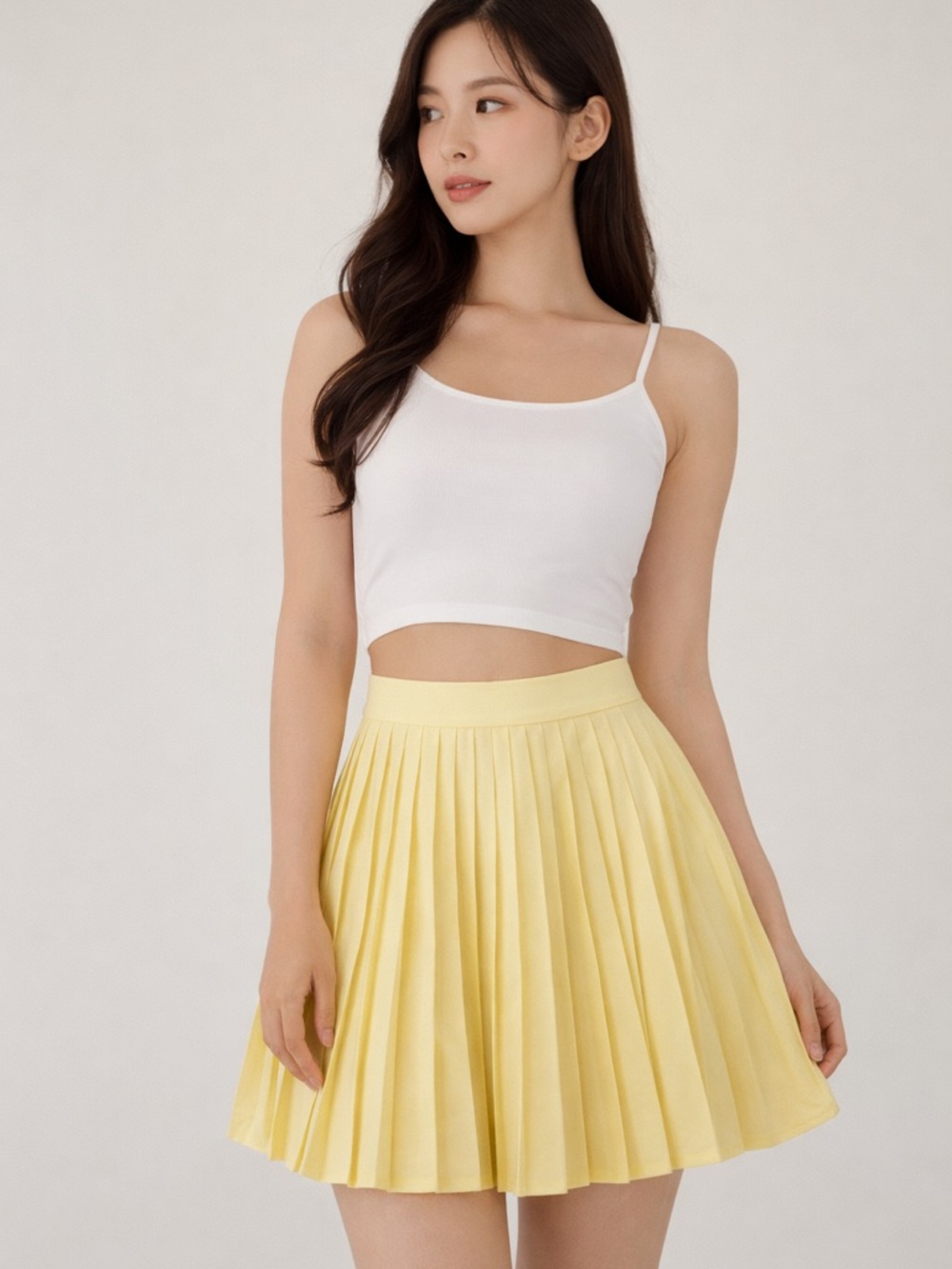 Bad Birdie Yellow Pleated Skort